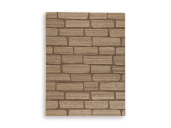 Ashley Furniture Orest Rug featuring a soft, textured design in neutral tones, perfect for enhancing living room decor.