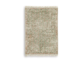 Ashley Furniture Rossbury Rug featuring a stylish, plush design with intricate patterns in warm tones.