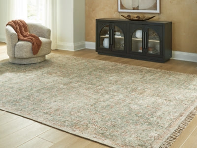 Ashley Furniture Rossbury Rug in neutral tones, showcasing a textured area rug with modern pattern and soft pile for living spaces.