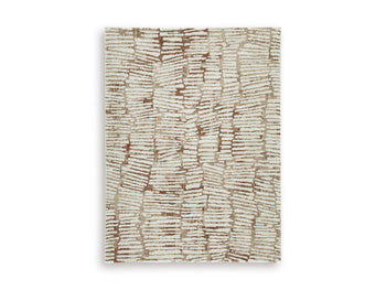 Ashley Furniture Uduak Rug featuring a soft, woven design in neutral tones, perfect for adding warmth to living spaces.