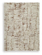 Ashley Furniture Uduak Rug featuring a soft, woven design in neutral tones, perfect for adding warmth to living spaces.