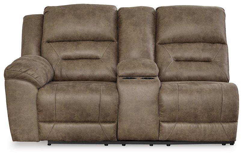 Ashley Furniture Ravenel Power Reclining Sectional with plush cushions and reclining features in a modern fabric design.