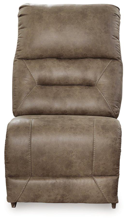 Ashley Furniture Ravenel power reclining sectional with plush cushions and leather upholstery, designed for comfort and style.