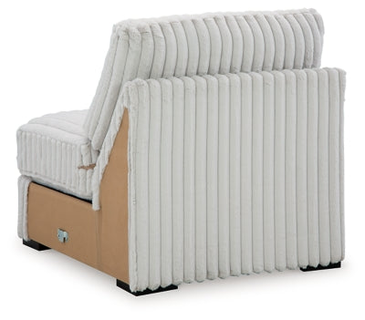 Ashley Furniture Stupendous sectional sofa with plush cushions and modern design, shown from the back view.