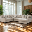 Silverwood corner sectional with chaise by Ashley Furniture, showing plush fabric and right-arm facing design in a modern living room.