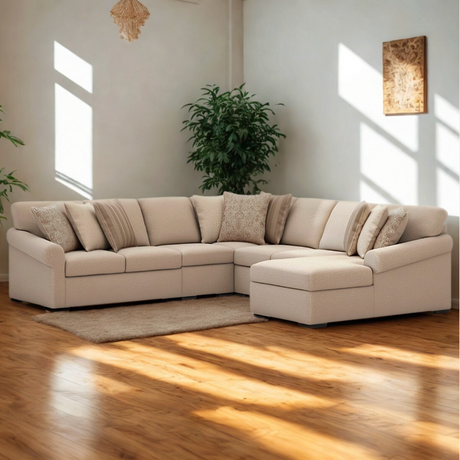 Ashley Furniture Lennox corner sectional with chaise, featuring plush upholstery and modern design for stylish living rooms.