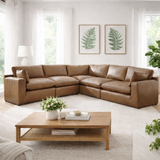 Ashley Furniture Atlas Reserve 5-piece caramel corner sectional with plush cushions and modern design, perfect for living rooms.