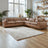 Ashley Furniture Atlas Reserve caramel corner sectional with five pieces, featuring plush upholstery and modern design.