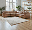 Ashley Furniture Atlas Reserve caramel corner sectional with five pieces, featuring plush upholstery and modern design.
