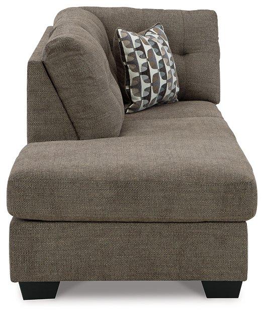 Ashley Mahoney 2-piece sleeper sectional with chaise, beige fabric, plush cushions, and modern design for comfortable seating.