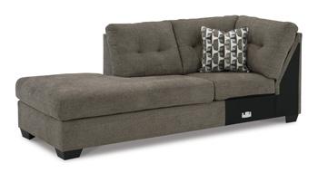Ashley Mahoney 2-piece sleeper sectional with chaise, featuring plush upholstery and a modern design, perfect for living rooms.