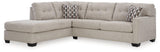 Ashley Furniture Mahoney 2-Piece Sleeper Sectional with chaise, showcasing plush fabric and modern design for comfortable living spaces.