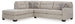 Ashley Furniture Mahoney 2-Piece Sleeper Sectional with chaise, showcasing plush fabric and modern design for comfortable living spaces.