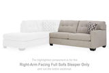 Ashley Mahoney 2-Piece Sleeper Sectional with Chaise showing plush fabric, reclining seats, and spacious chaise lounge for comfortable living.