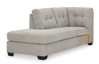Ashley Mahoney 2-Piece Sleeper Sectional with Chaise in neutral fabric, showing the modern sectional sofa with chaise lounge.