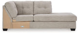 Mahoney 2-piece sleeper sectional with chaise from Ashley Furniture, showing plush fabric, modern design, and comfortable seating arrangement.