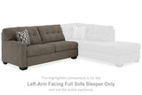 Ashley Mahoney 2-piece sleeper sectional with chaise, gray fabric, modern design, and plush cushions for comfortable seating.