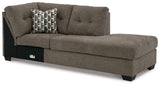 Ashley Mahoney 2-Piece Sleeper Sectional with Chaise in neutral upholstery, showcasing comfortable cushions and modern design.