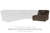 Ashley Furniture Top Tier reclining sectional sofa with chaise, featuring plush cushions and a modern design for comfortable lounging.