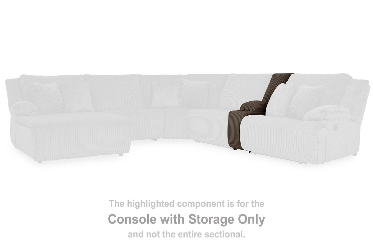 Ashley Furniture Top Tier reclining sectional sofa with chaise, featuring plush cushions and modern design for comfortable seating.
