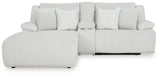 Ashley Furniture Top Tier reclining sectional sofa with chaise, featuring plush cushions and a modern design, head-on view.