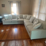 Silverwood 3-piece corner sectional by Ashley Furniture with plush fabric, modern design, and spacious seating in a contemporary living room setting.