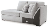 Ashley Furniture Gabyleigh sectional with chaise, showing plush fabric upholstery and modern design in a spacious living room setting.