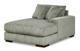 Ashley Furniture Lindyn sectional with chaise, showing a modern sofa with plush cushions and a spacious design from an angled view.