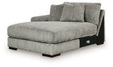 Ashley Furniture Lindyn sectional with chaise, showing a modern fabric sofa with plush cushions and a sleek design.