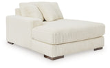 Ashley Furniture Lindyn sectional with chaise, showcasing a modern fabric sofa with plush cushions and angled view.