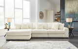Ashley Furniture Lindyn sectional with chaise, modern fabric sofa featuring plush cushions and a spacious design.