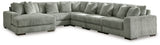 Ashley Furniture Lindyn sectional with chaise, featuring plush fabric upholstery, modern design, and spacious seating.