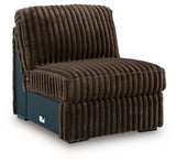 Ashley Furniture Midnight-Madness sectional sofa viewed from an angle, showcasing plush cushions and modern design.