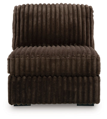 Ashley Furniture Midnight-Madness sectional sofa with plush cushions and modern design, shown from a head-on perspective.