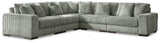Ashley Furniture Lindyn sectional sofa with plush fabric and modern design, shown in a cozy living room setting.