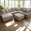 Beckett corner sectional with chaise by Ashley Furniture, featuring plush cushions and modern design in a living room setting.