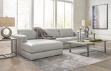 Ashley Furniture Amiata sectional with chaise, featuring plush cushions and modern design for comfortable living room seating.