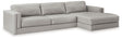 Ashley Furniture Amiata sectional with chaise, featuring plush fabric and modern design for comfortable living space.