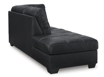 Ashley Furniture Barlin Mills sectional with chaise featuring plush fabric and modern design in a spacious living room setting.