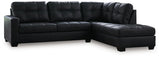 Ashley Furniture Barlin Mills sectional with chaise, showing plush fabric, corner seating, and contemporary design in a spacious living room.