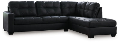 Ashley Furniture Barlin Mills sectional with chaise, showing plush fabric, corner seating, and contemporary design in a spacious living room.