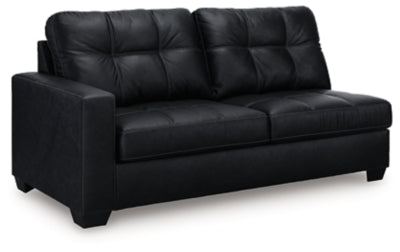 Ashley Furniture Barlin Mills sectional with chaise, angled view showing plush fabric upholstery and spacious seating.