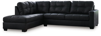 Ashley Furniture Barlin Mills sectional with chaise, showcasing a modern fabric sofa with plush cushions and a spacious design.