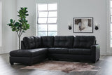 Ashley Furniture Barlin Mills sectional with chaise, showing plush fabric upholstery and modern design in a spacious living room setting.