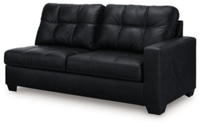 Ashley Furniture Barlin Mills sectional with chaise, showing a modern upholstered sofa with chaise lounge in a living room setting.