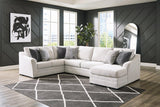Ashley Furniture Koralynn sectional with chaise, showing plush fabric upholstery and modern design in a spacious living room setting.