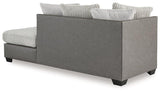 Ashley Furniture Clairette sectional with chaise, showcasing plush fabric and modern design in a stylish living room setting.