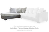 Ashley Furniture Clairette Court Sectional with chaise, featuring plush upholstery and modern design for a comfortable living space.