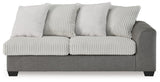 Ashley Furniture Clairette sectional with chaise, light gray fabric, plush cushions, and modern design for living room comfort