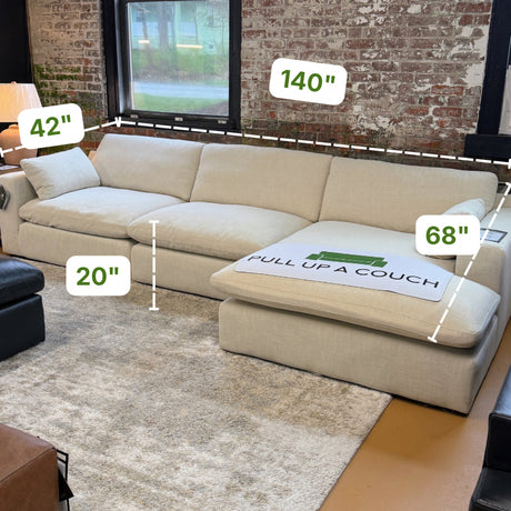 Atlas Cloud Sectional w/ Chaise (3pc) - Pull Up A Couch